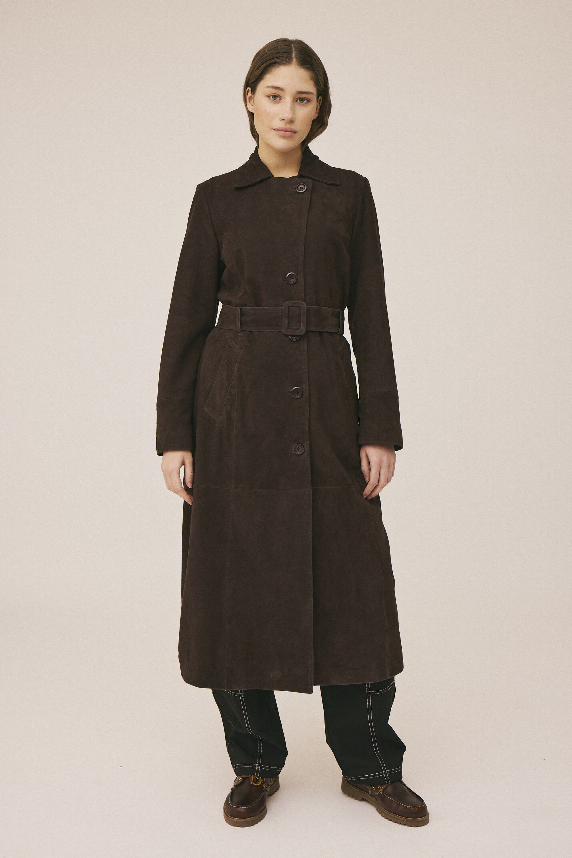 Esi 8 Trench coat - 100% Lamb suede LWG