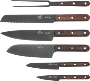 Knivset Phenix 6 delar Svart/Trä