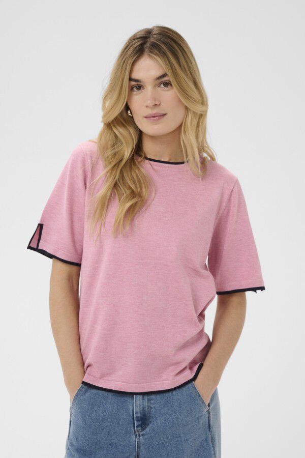 MilaSZ Contrast Stripe SS Pullover