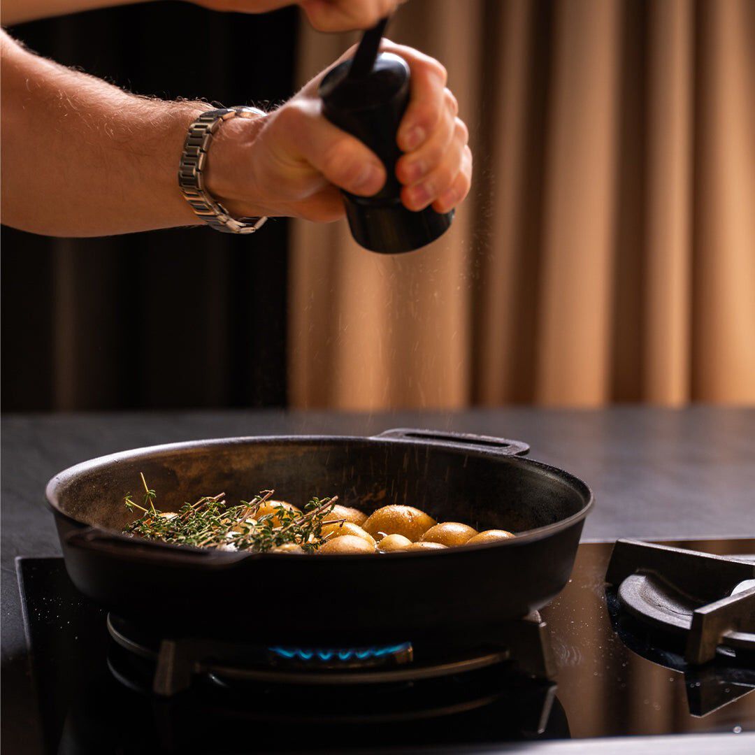 Stegepande &ndash; Carbonst&aring;l &ndash; Dobbelth&aring;ndtag