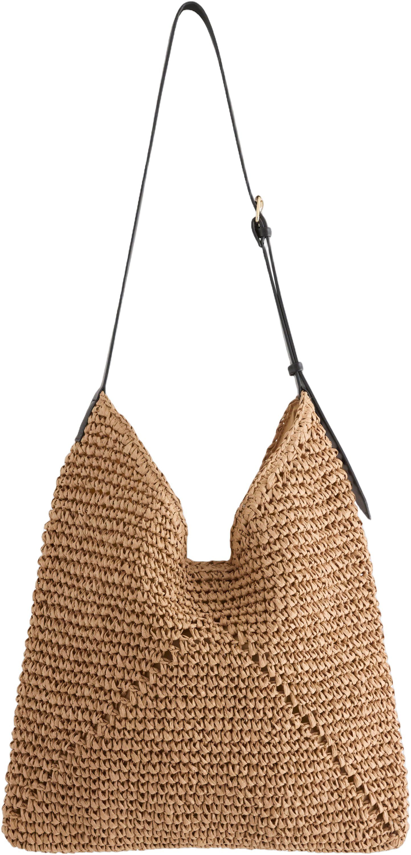 Medium sized straw bag with shoulde