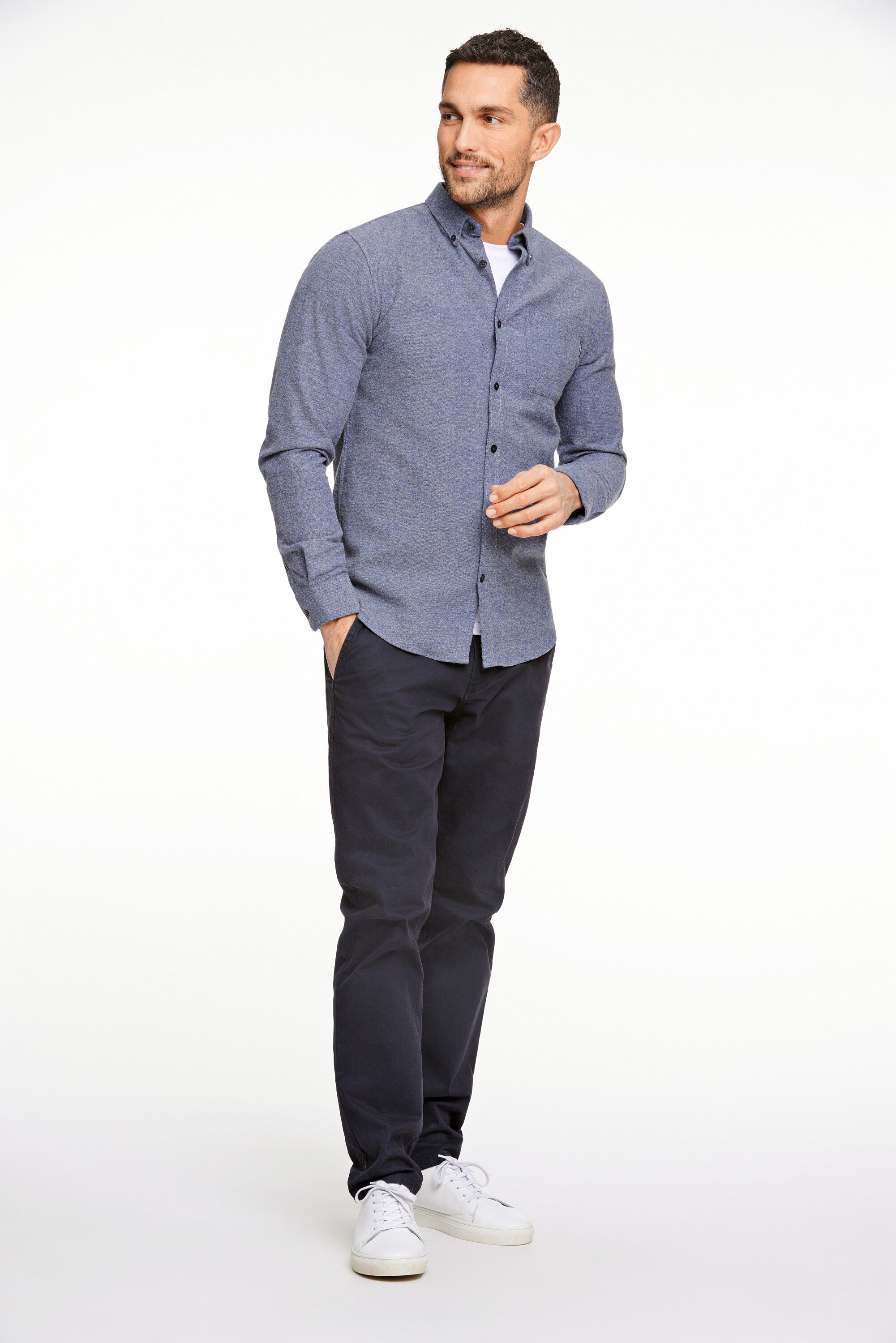 Brushed twill shirt L/S