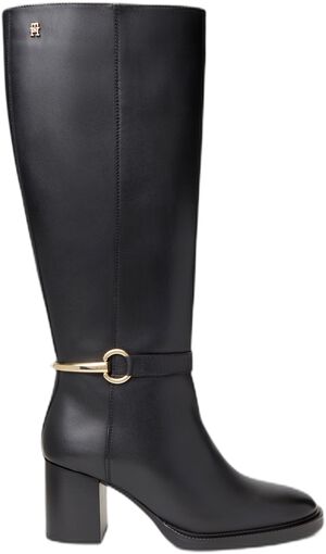 Leather Block Heel Riding Boots