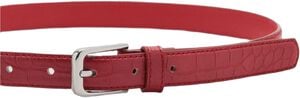 Fine croco leather-effect belt
