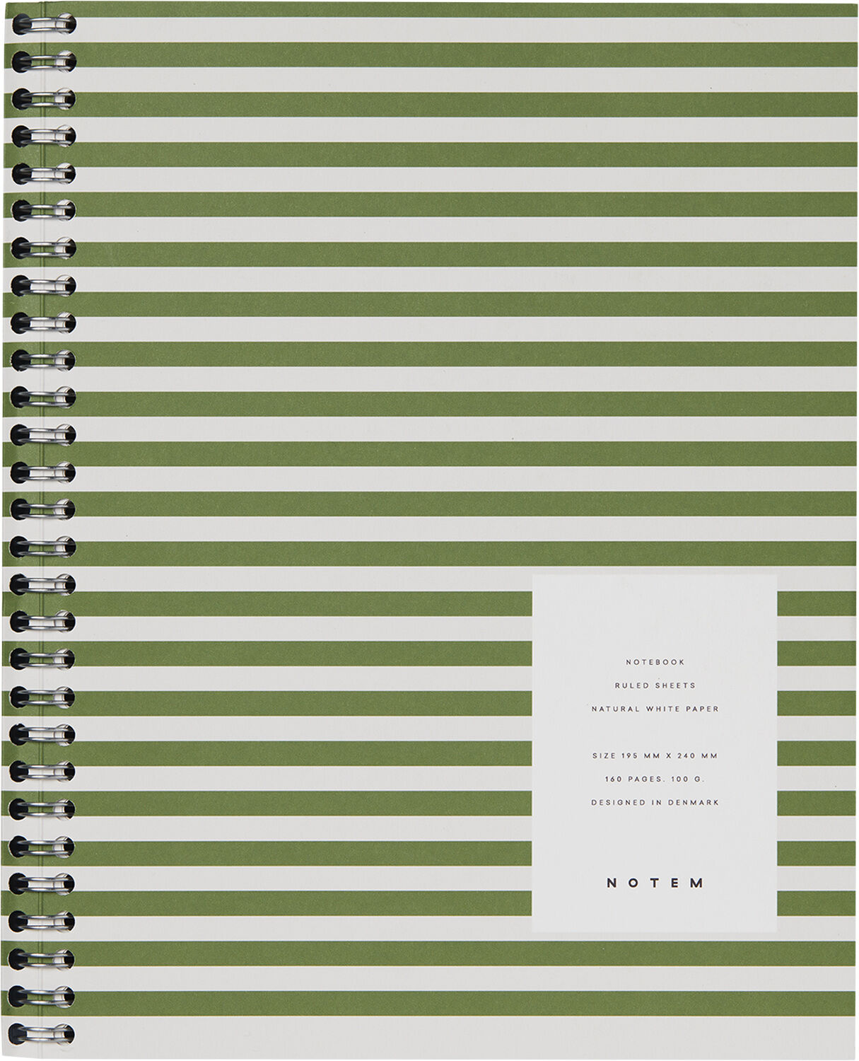 NELA Notebook med spiralryg - Stor, Gr&oslash;n