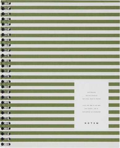 NELA Notebook med spiralryg - Stor, Grøn