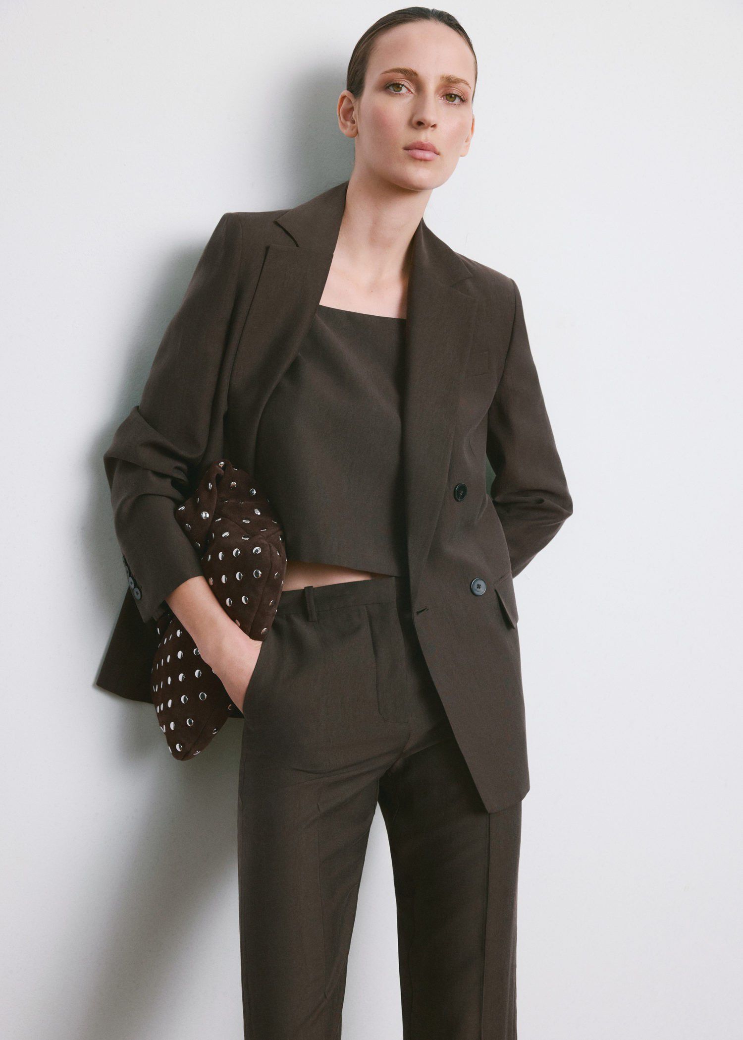 Mid-rise lyocell trousers