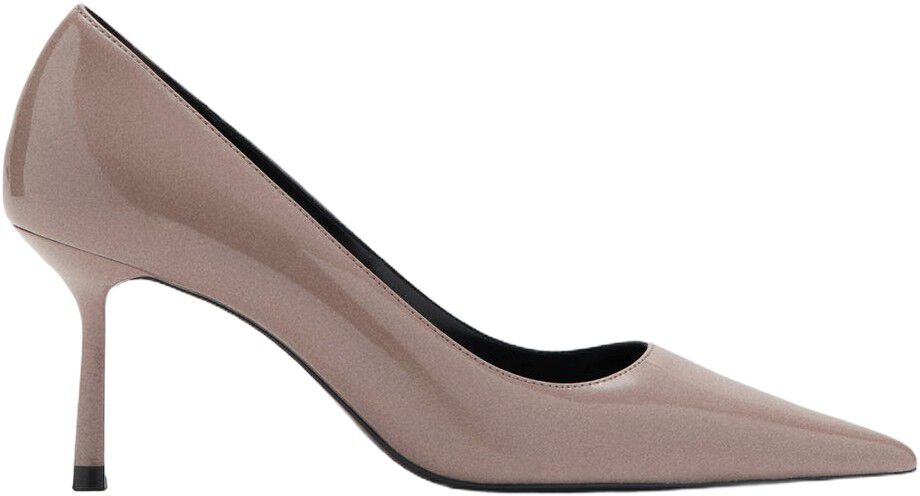 Patent leather pointed-toe court sh