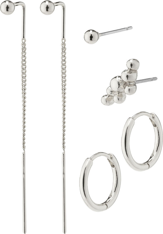 SIV earrings 4-in-1 set silver-plated