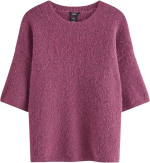 Strikket tr&oslash;je med korte &aelig;rmer og e