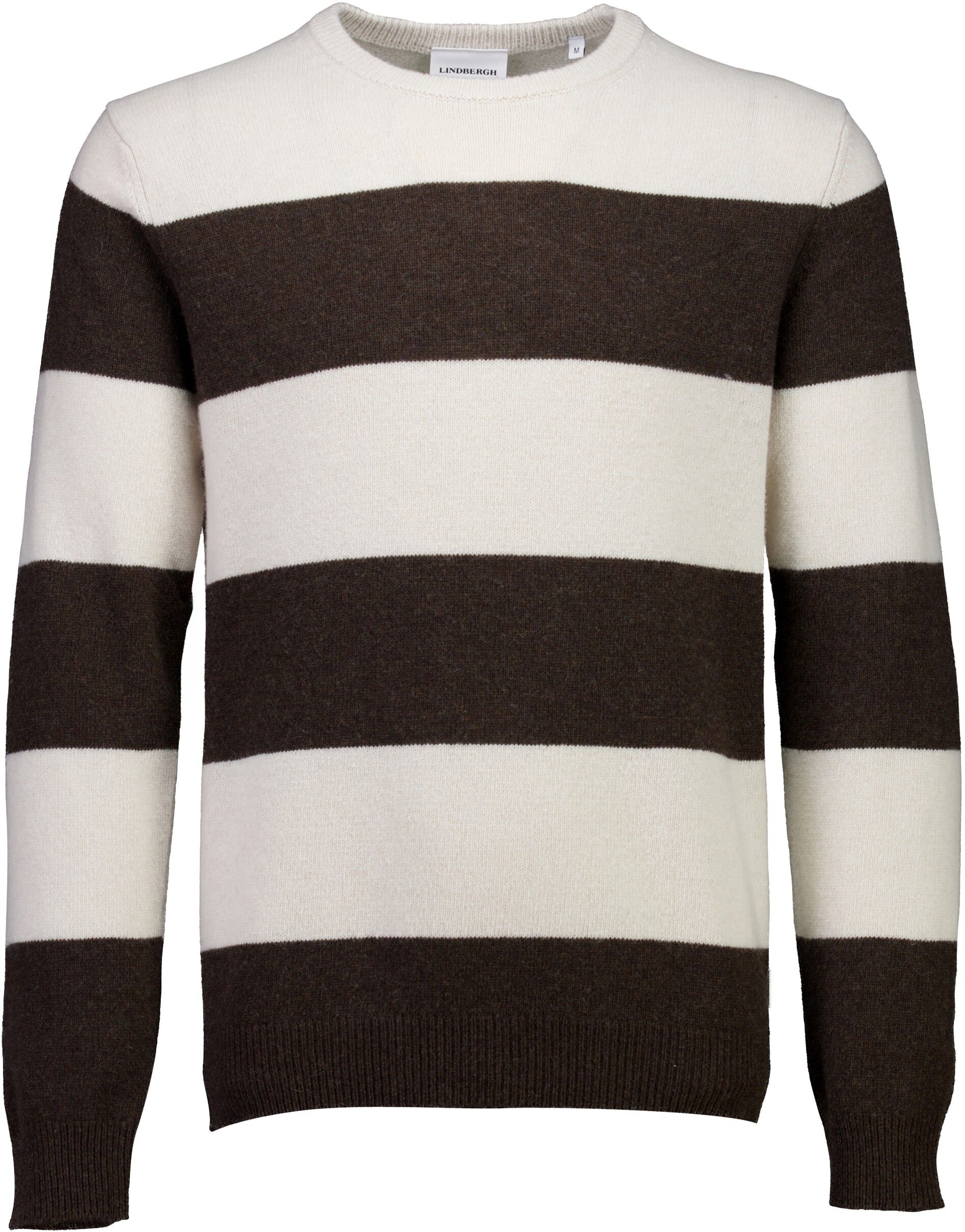 Lambswool striped o-neck knit