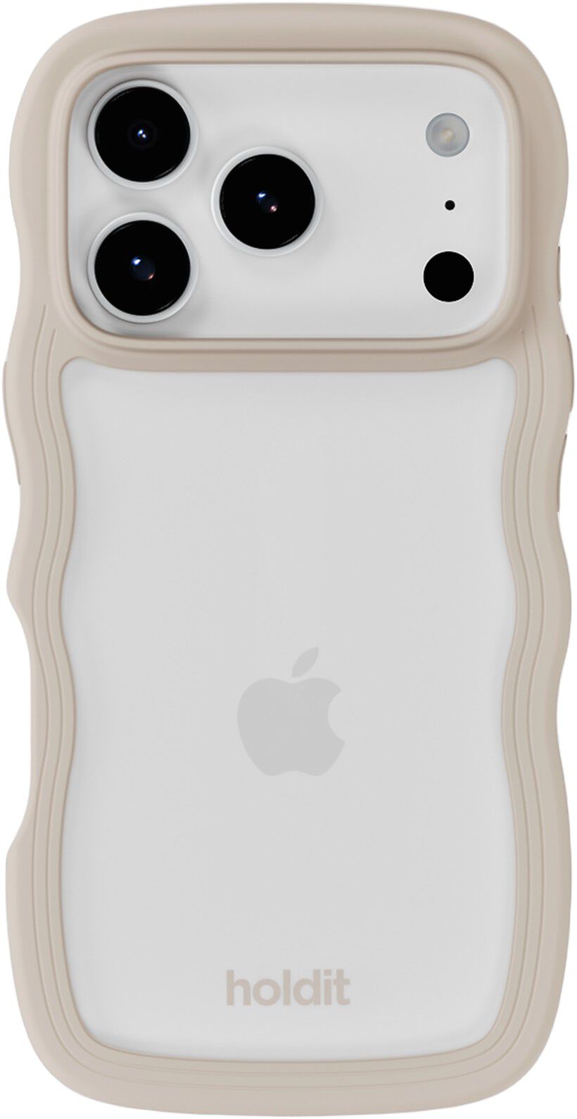 Wavy Case iPhone 17 Pro Light Beige/Transparent