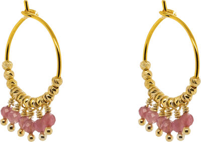 Mathilde Pink Tormaline Earrings - Gold