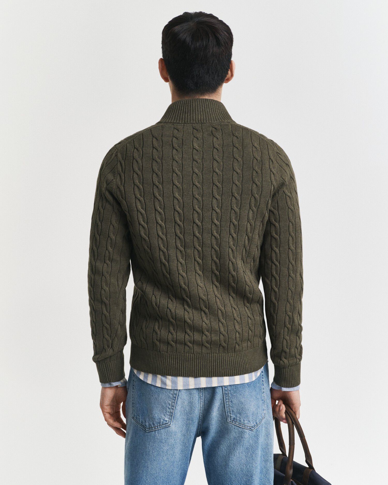 COTTON CABLE HALF ZIP