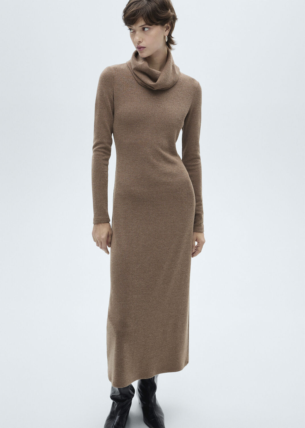 Knitted turtleneck dress