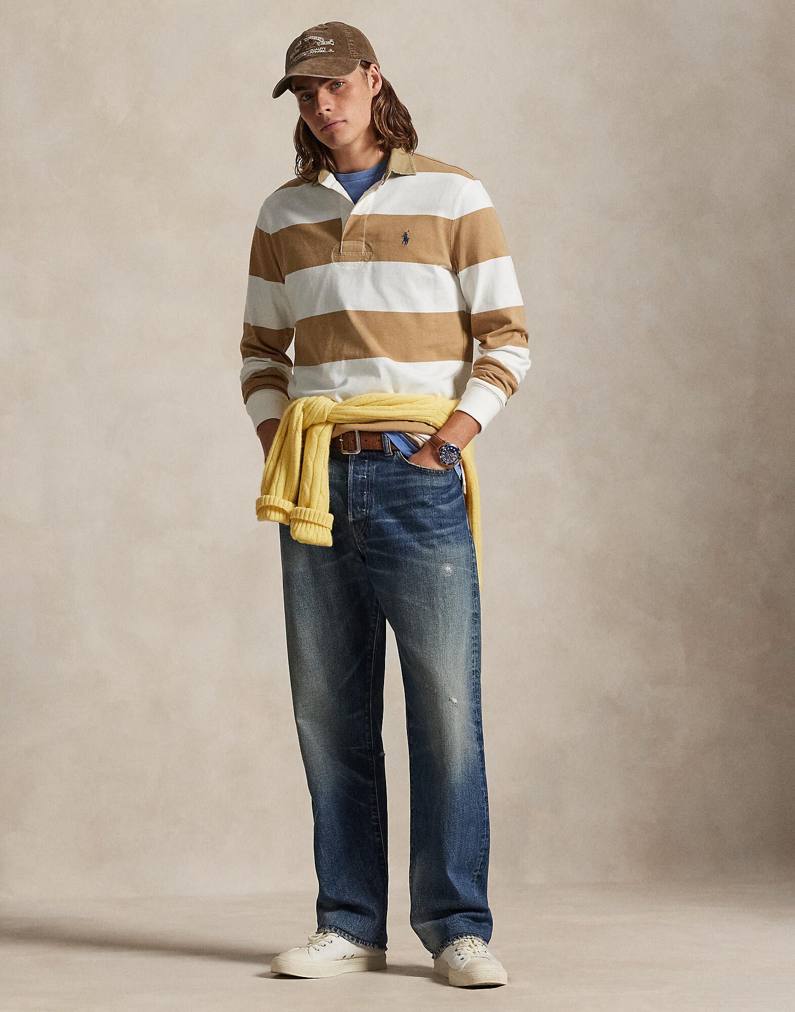 Classic Fit Khaki-Collar Rugby Shirt