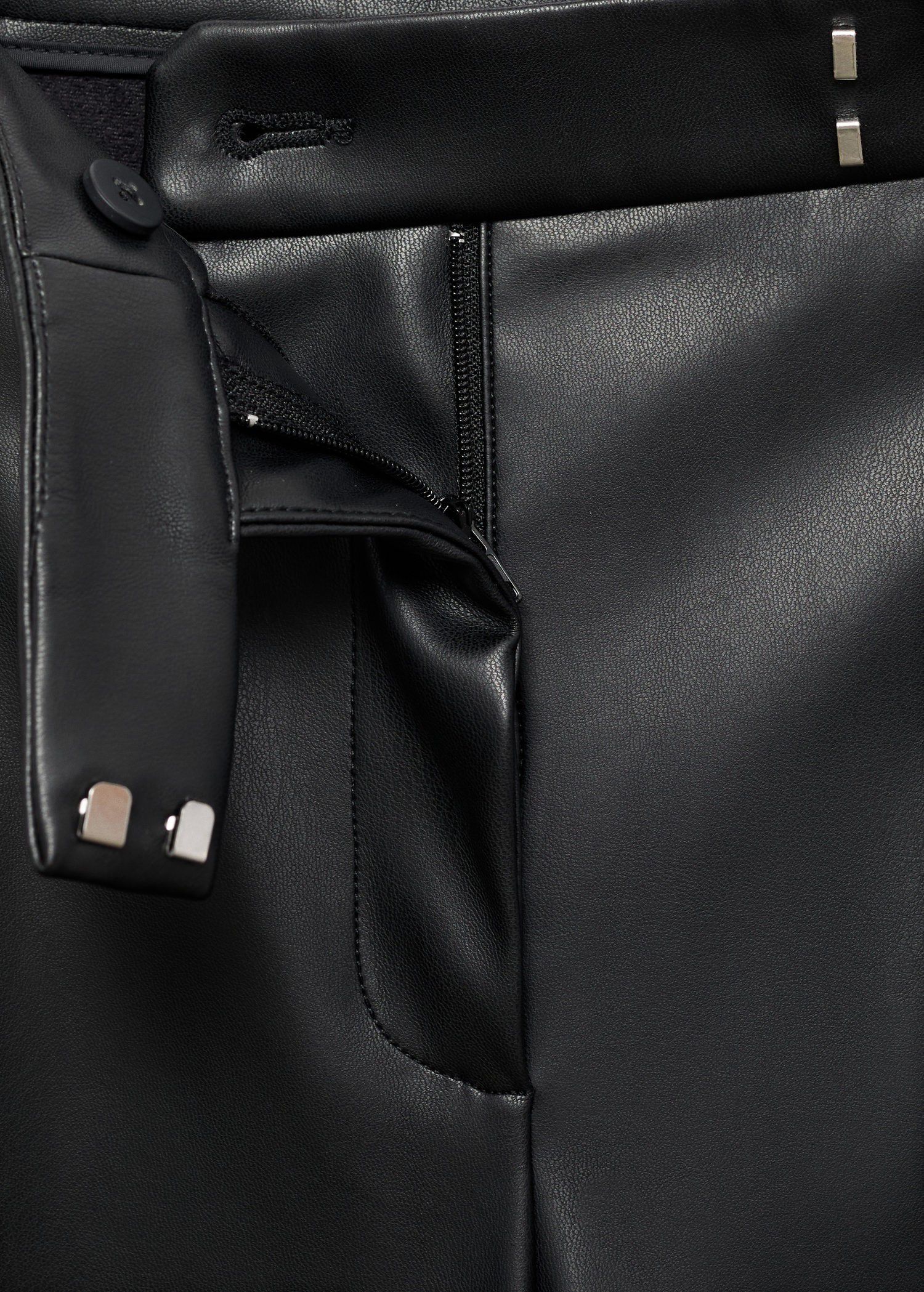 Leather-effect wide-leg trousers