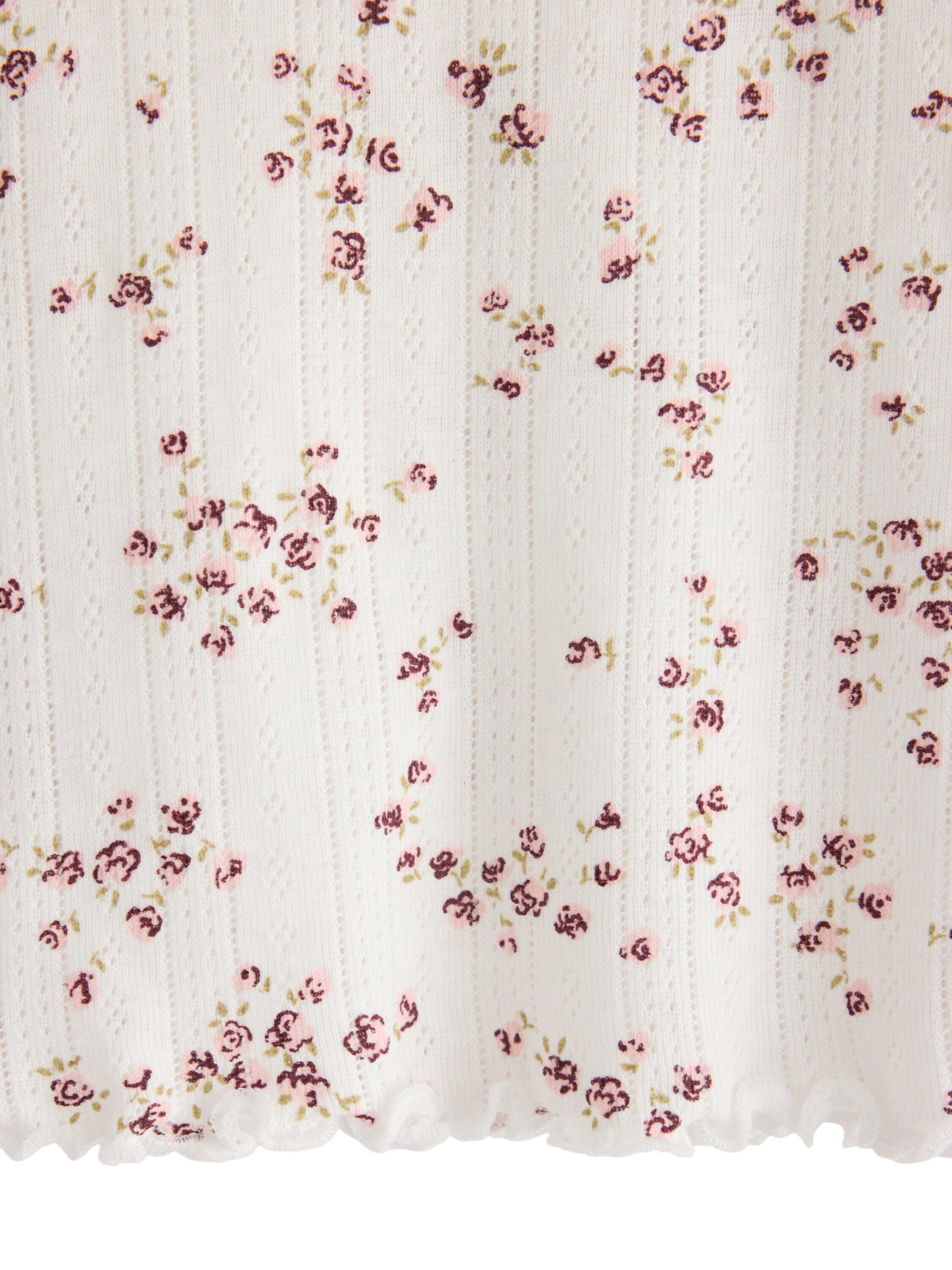 Pyjama top in soft cotton pointelle