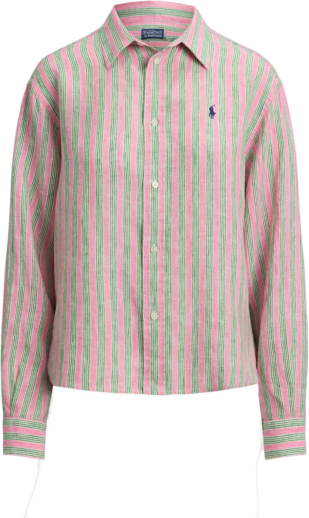 Wide Cropped Gingham Linen Shirt