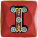 Bowl 12cm sq. flat, Holiday Alphabet I, Versace