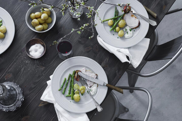 "Tallerken flat Plissé 20 cm Hvit"