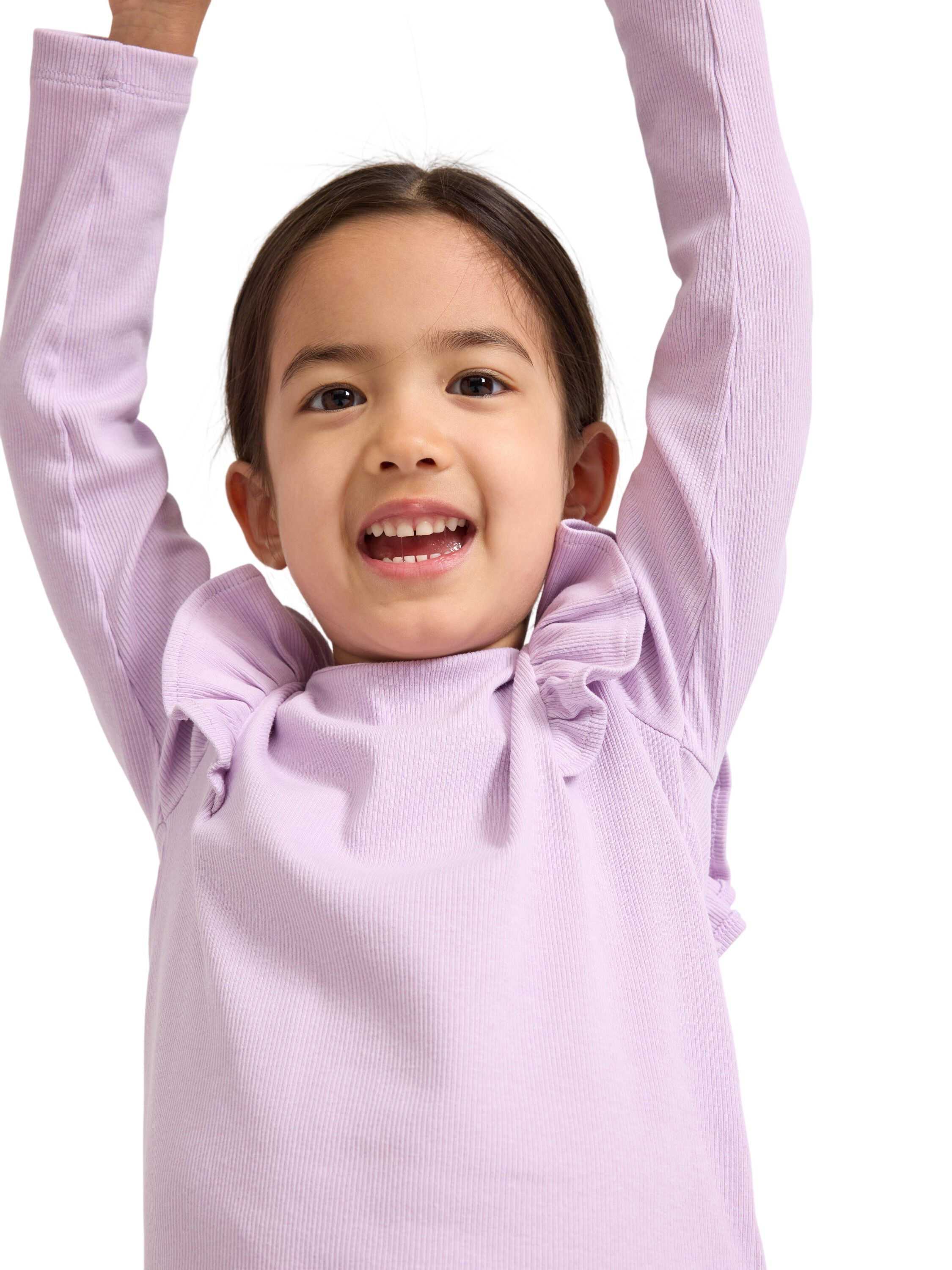Long-sleeved top in ribbed cotton j