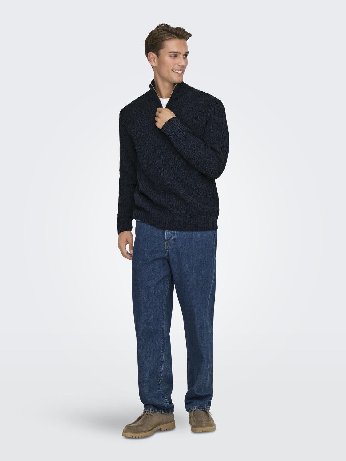 ONSJOIN REG LS HIGH NECK KNIT CAMP