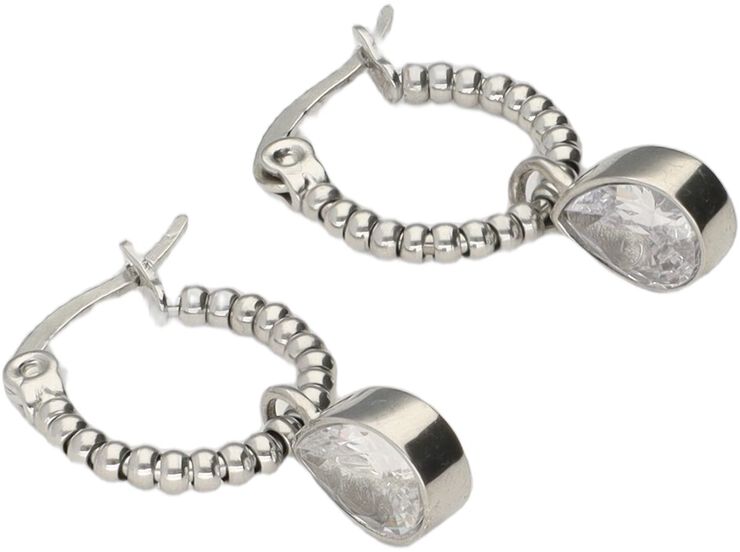 Hoop earrings with rhinestone pear drop