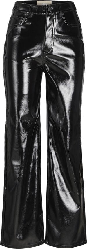 JXKENYA HW STRAIGHT FAUX LEAT PANTS