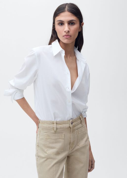 Flared cropped jeans with pockets