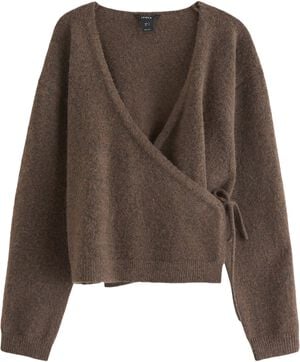 Bl&oslash;d strikket sl&aring;-om cardigan med b