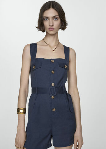 Short jumpsuit with buttons