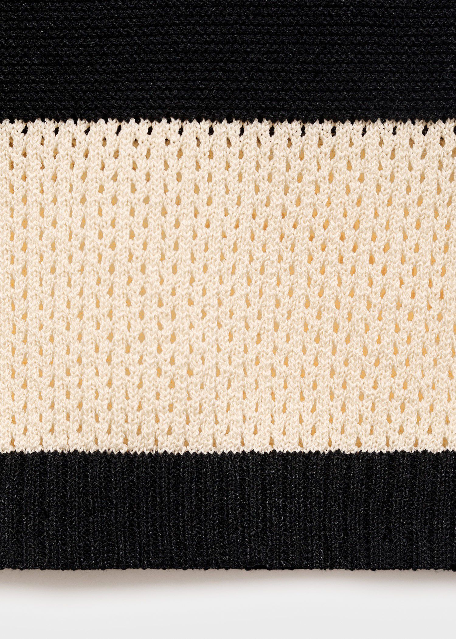 Striped knit top with V-neck