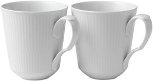 White Fluted mugg 37 cl 2-pack