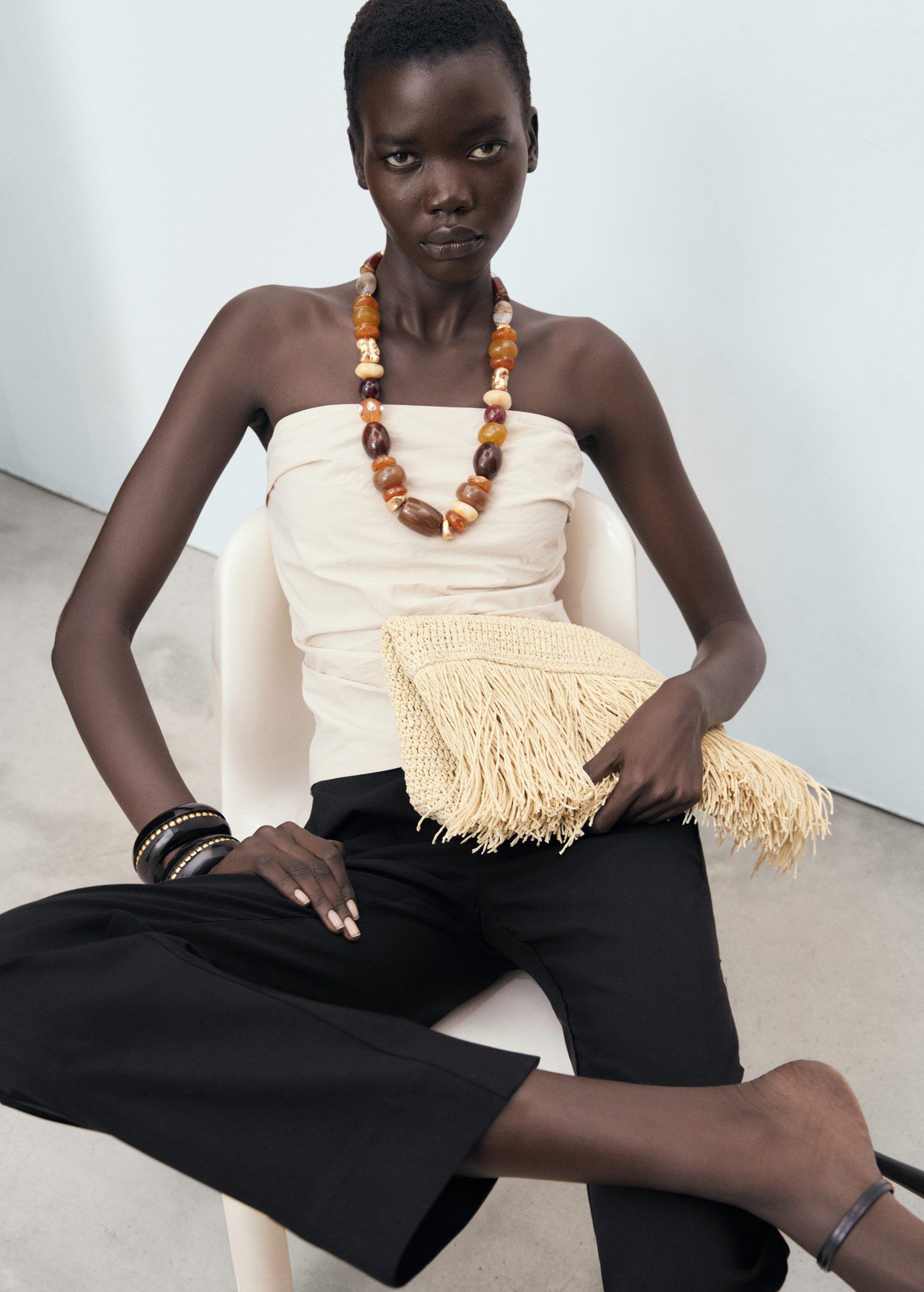 Straight-cut crop trousers