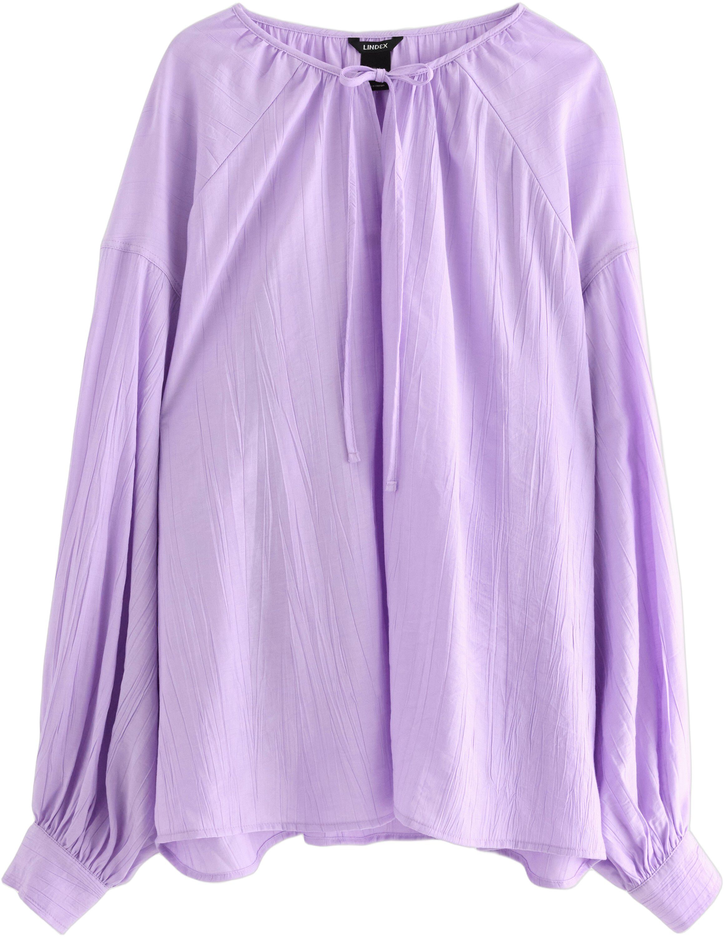 Vevd bluse i strukturert viskosebla