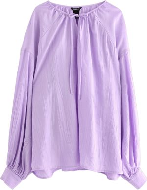 Vevd bluse i strukturert viskosebla