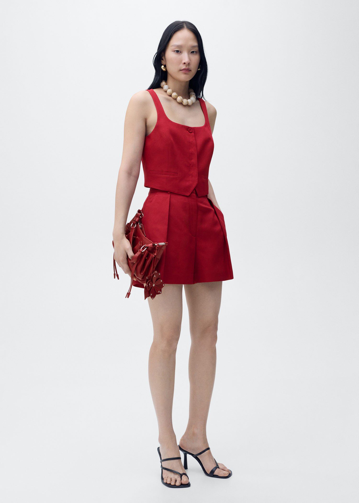 Linen-blend suit waistcoat