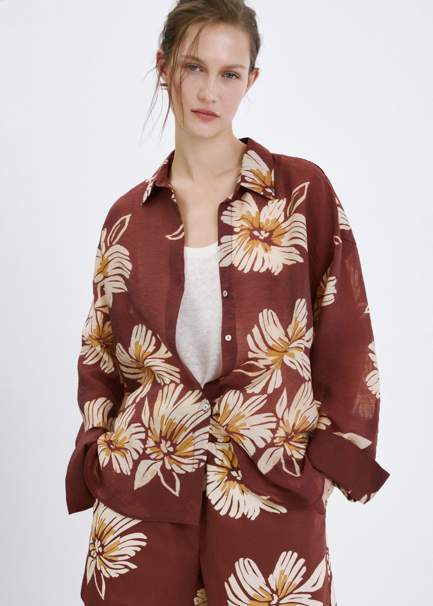 Printed lyocell shirt