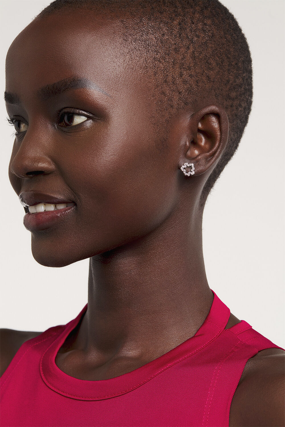 CARLIYY Crystal Magnolia Stud Earri