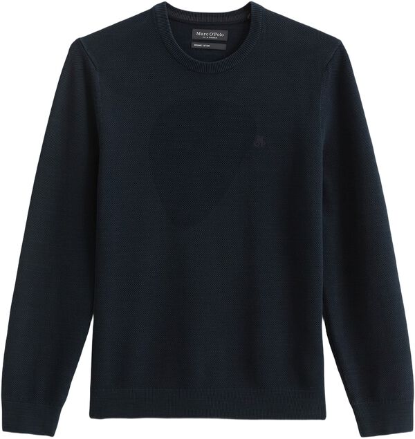 Crewneck, cotton slub, piqué struct