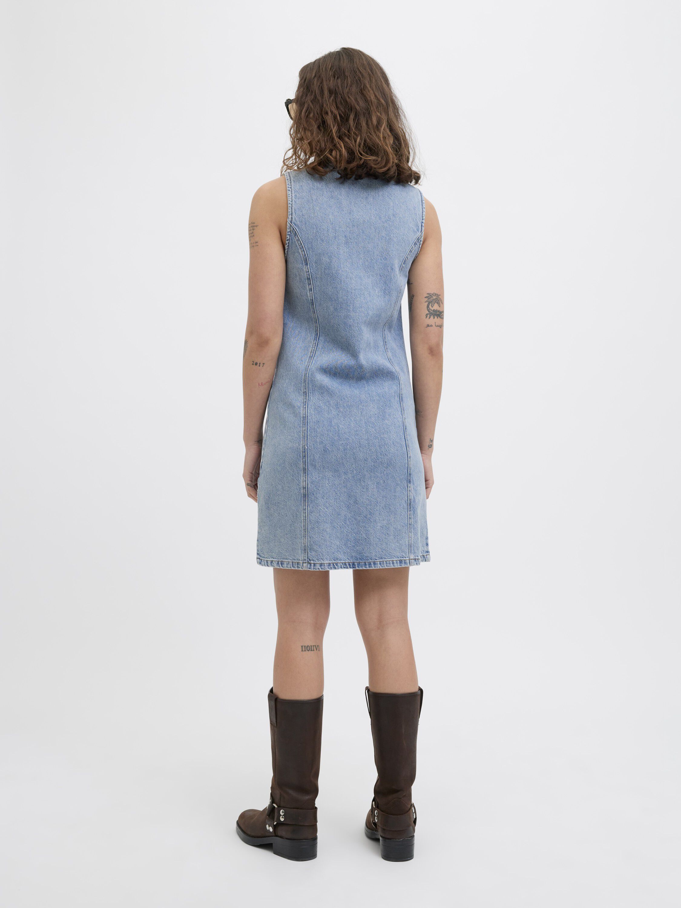 JXDORA NARA SHORT BTN DENIM DRESS D