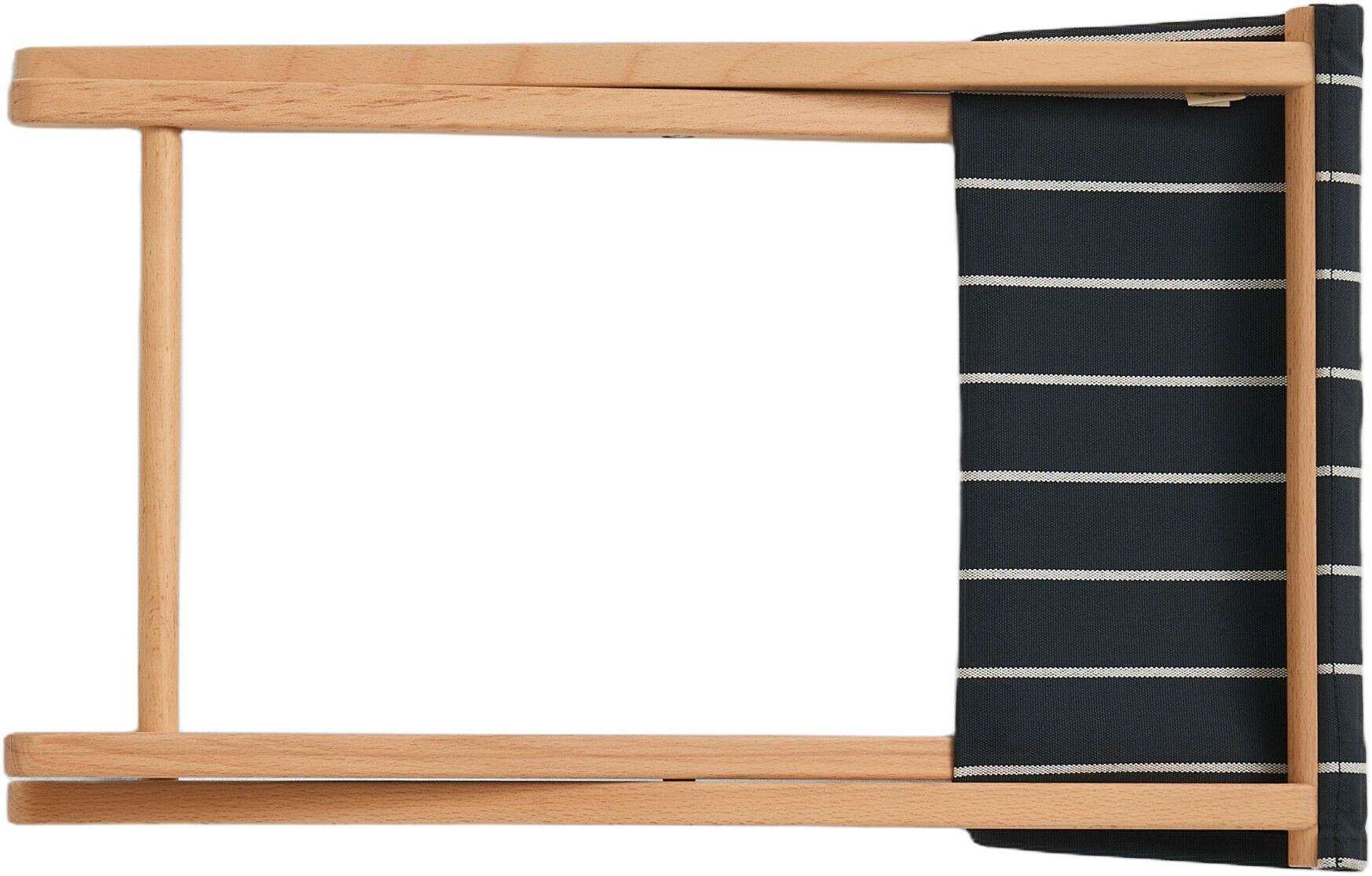 Outdoor Market Folding Stool - Black with beige stripe -