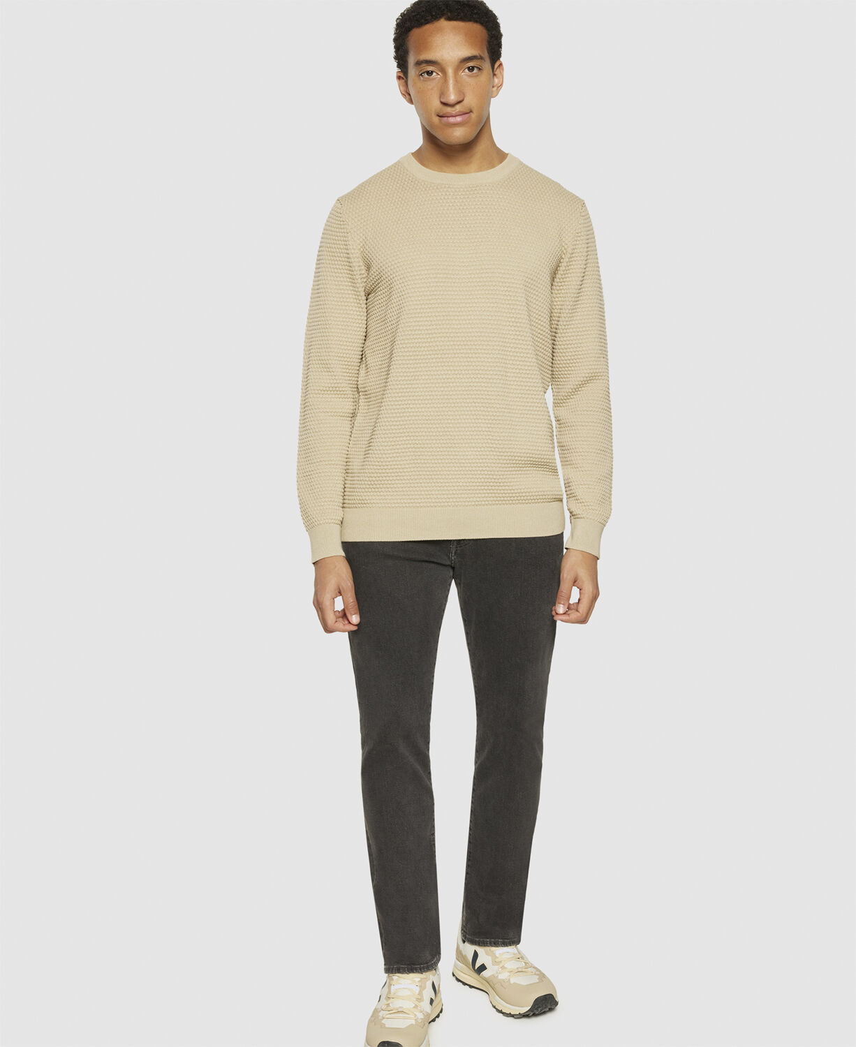 VAGN regular bubble knit crew neck - Regenerative Organic Ce