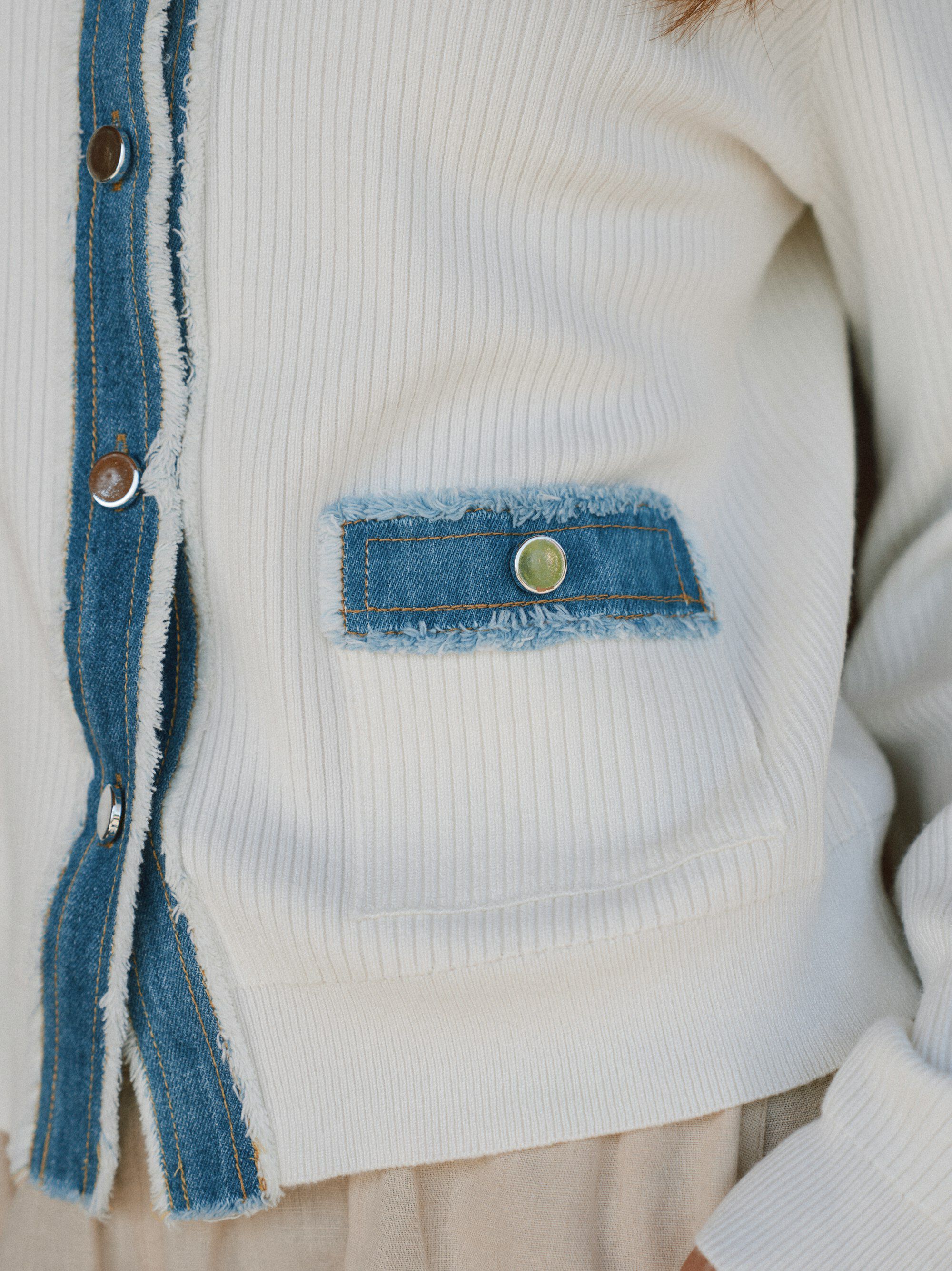 Zelma Knit Denim Cardigan