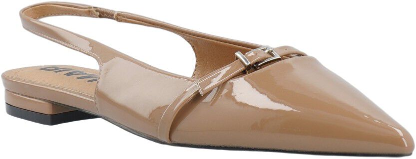 BIABARI Pointy Flat Slingback Faux Leather