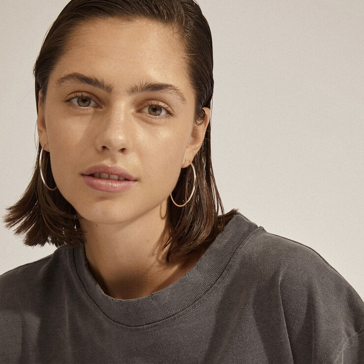 APRIL recycled medium hoop øreringe sølvbelagt