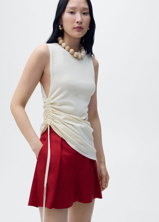 Linen-blend suit bermuda shorts