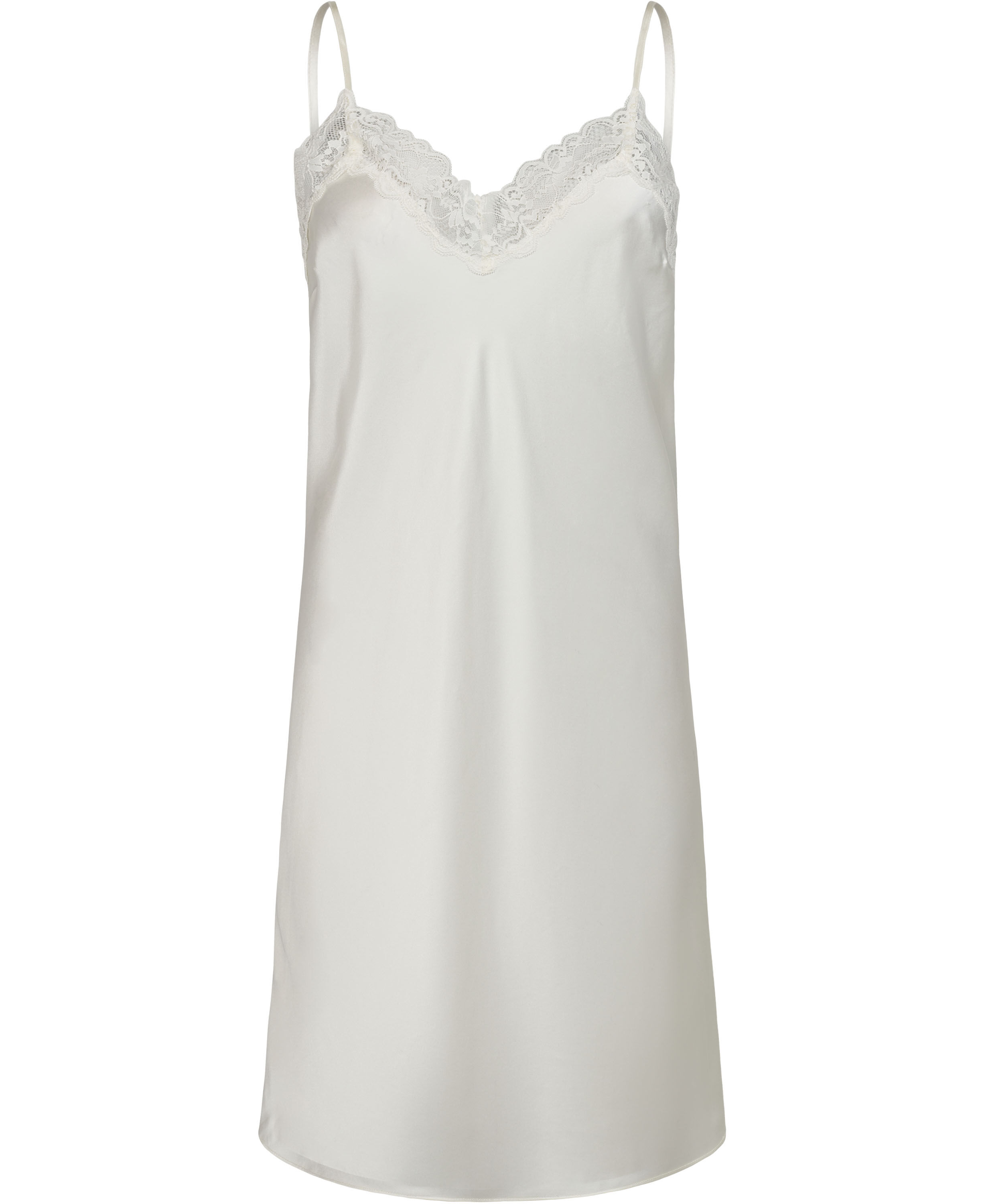 Moon 5 G - Slip Dress w. Lace, 100% Silk