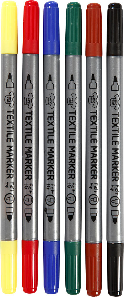 Tekstiltusch, streg 2,3+3,6 mm.